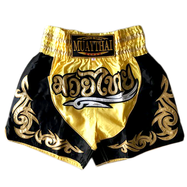Yellow Black MMA FACTORY Renegade Muay Thai Style Shorts 
